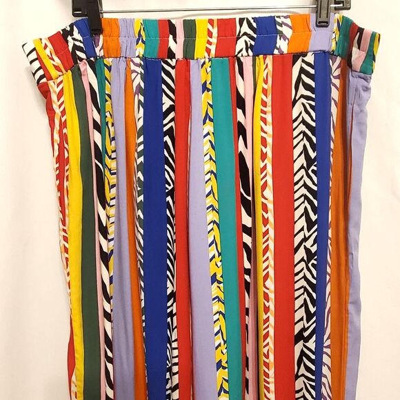 NWT ELOQUII Top & Pants Set Women's Size 16 Bright Multicolor Serenity Striped - Picture 11 of 15